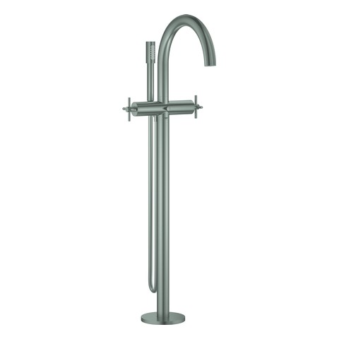 GROHE 2-Griff-Wannenbatt. Atrio 25044_3 FMS Bodenmontage Kreuz-Griff supersteel 25044DC3