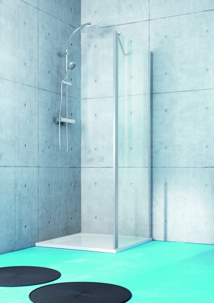 Seitenwand clivia 1000x2000mm NICHT FREI STEHEND silber matt Echtglas VIGOUR