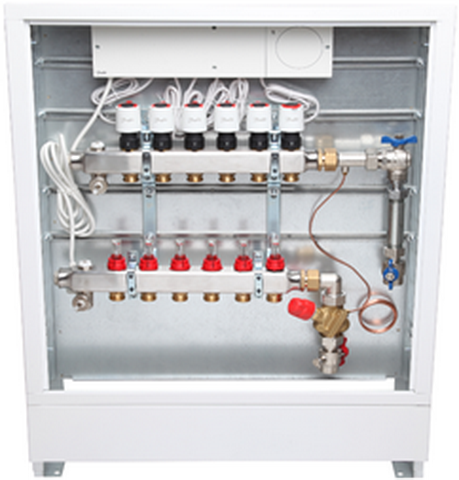 Danfoss Station UnoFloor Comfort 10R 10 HK, rechts mit AB-PM-Set, 230V 088X3230