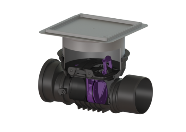 KESSEL Rückstaueinfachverschluss Staufix DN200, befliesbar, Bodenplatte 720200.10X