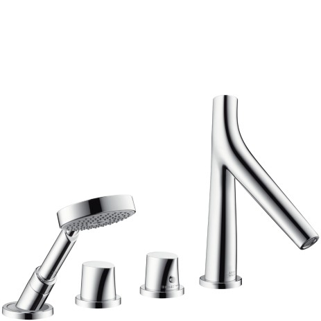 Hansgrohe 4-Loch Wannenarmatur Axor Starck Organic F-Set f.Wannenrand chrom 12425000