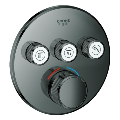 GROHE Thermostat Grohtherm SmartControl 29121 FMS rund 3 ASV hard graphite 29121A00