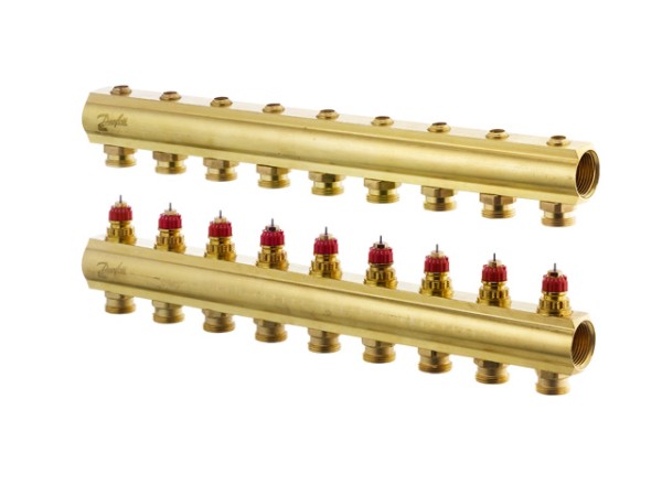 Danfoss FBH-Verteiler FHF-9 9 Kreise, ohne Durchflussanzeige 088U0509
