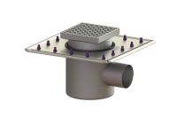 KESSEL Ablauf Ferrofix DN 100, seitl. Gitter 190x190mm 142025.20