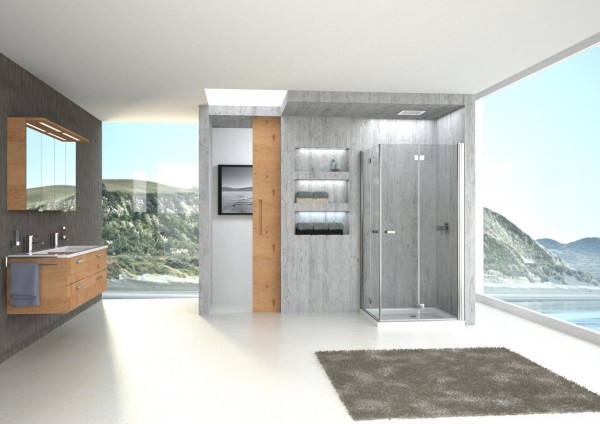 Falt-Pendelt.Eck.-hälfte derby 1200x2000 re.silber matt ESG transparent G2 VIGOUR