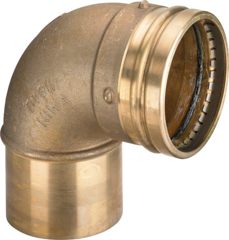 Viega Bogen 90 Grad mit SC Sanpress 2216.1LF in LABS-frei in 54mm Rotguss 430061