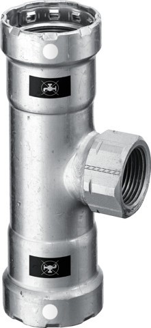 Viega T-Stück mit SC Megapress S 4317.2 in 1ZollxRp3/4x1Zoll StahlZn-Nibesch. 770303