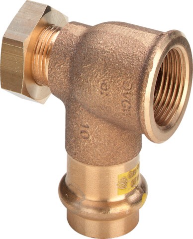 Viega Winkel mit SC Profipress G 2614.6 für Gas in 28mm x Rp1 Rotguss 473747