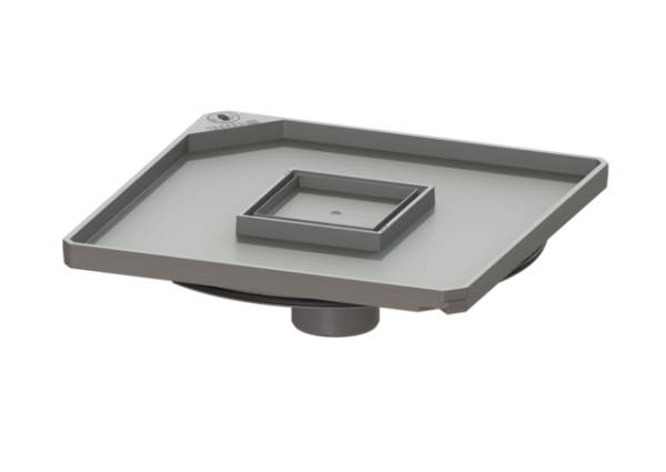 KESSEL Abdeckplatte 366 x 366 mm m. Ablaufkörper flach, Multistop, befl. 830045