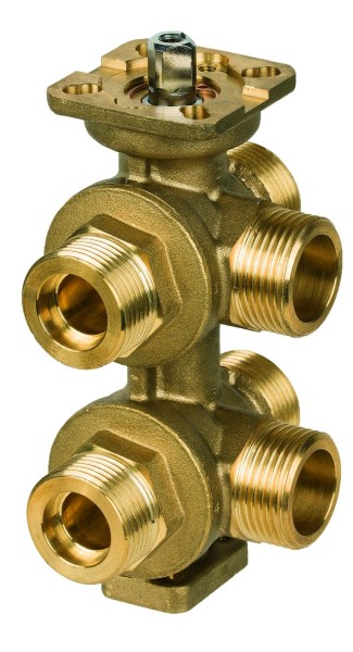Resideo 6-Wege-Ventil VBG26 Messing, DN 15, Außengewinde, Kvs 1,25