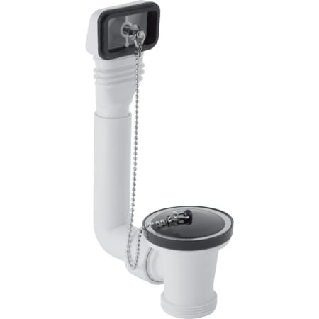 Geberit Spülbeckenanschluss mit Überlauf und Ventilstopfen 1 1/2" weiß-alpin 152.730.11.1