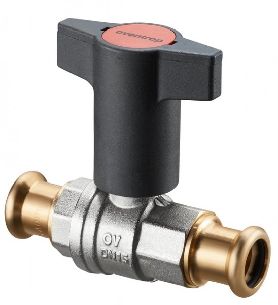 OVENTROP-Kugelhahn "Optibal",Knebelgriff DN20, beids. Pressanschluss 22mm, Ms 1077164