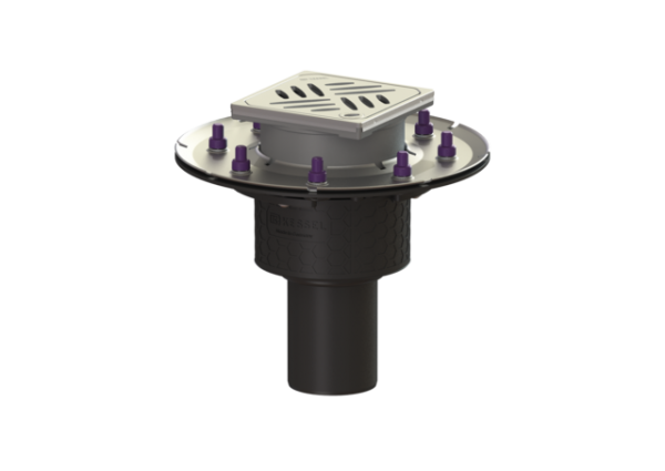 KESSEL Objektablauf Ecoguss Pressfl. DN 70, senkrecht, Designrost 48878.63