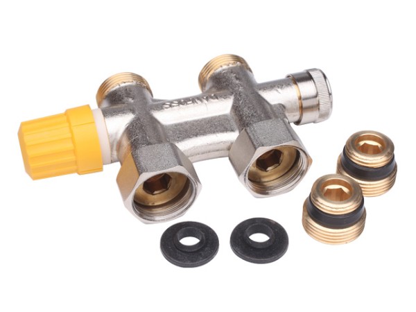 Danfoss Anschlussarmatur VHS-UN Heizkörper R 1/2, Durchgang, vernickelt 013G4742