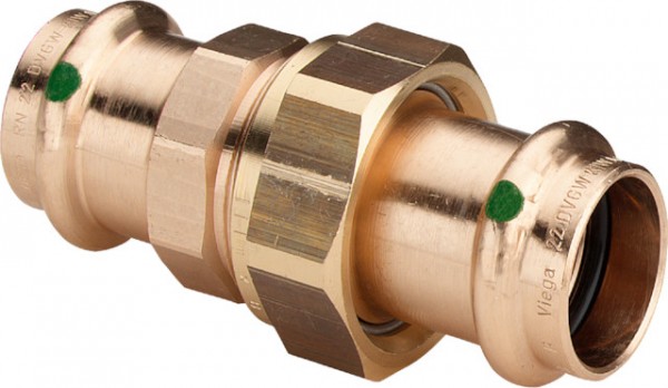 Viega Verschraubung mit SC Sanpress 2260 flachdichtend in 28mm Siliziumbronze 124311