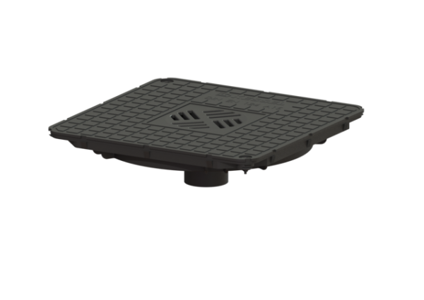 KESSEL Abdeckungen mit Ablauf Klasse A 15,mit Schlitzrost, schwarz 83046