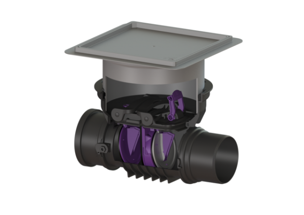 KESSEL Rückstaudoppelverschluss Staufix DN150, befl., Bodenplatte,Rattenschutz 730150.10XR