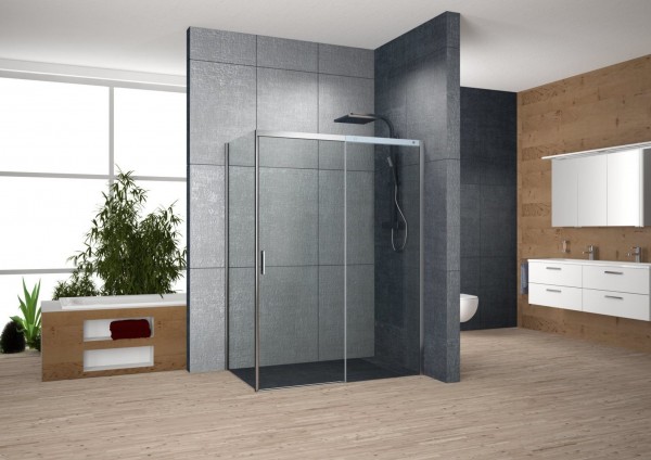 Seitenwand li.derby style BM 750x2000 silber hochglanz ESG transparent VIGOUR