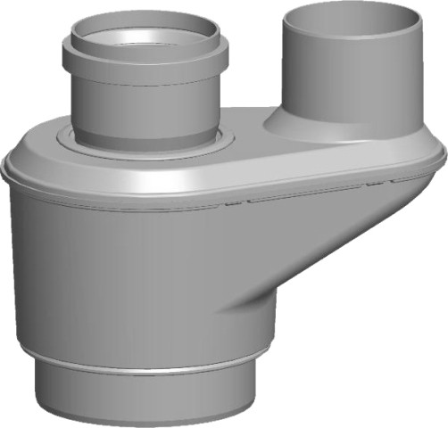 Wolf Anschluss-Adapter C53 DN80x80x125 Abgasleitung-Schacht u. Zuluft-Außenwand