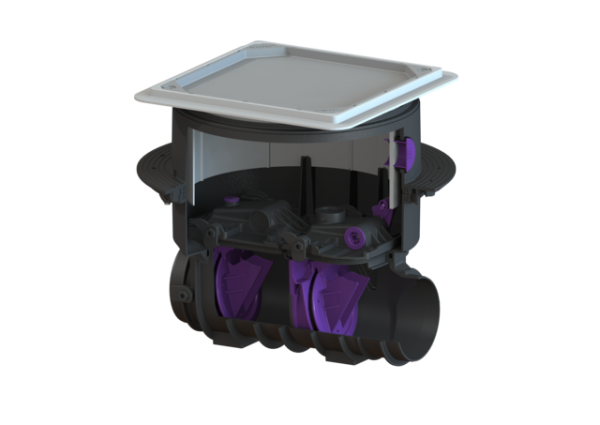 KESSEL Rückstaudoppelvers. Staufix SWA o.Spitzende/Muffe,Bodenplatte,befliesbar 73000.10X