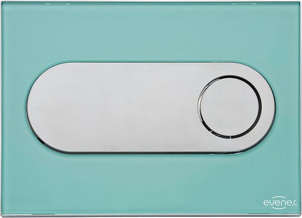 Evenes Betätigungsplatte Emon Glas - min tgrün, rund Betätigung von vorne (UP 189