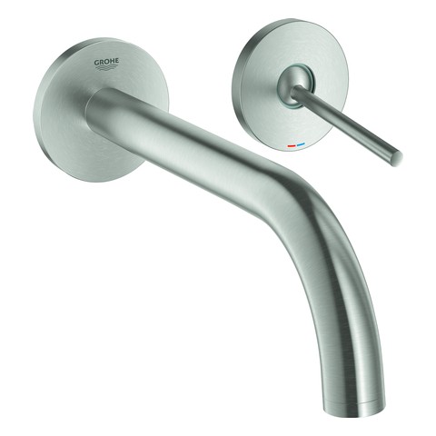 GROHE 2-L-WT-Wandbatterie Atrio 19918_3 FMS Ausladung 221mm supersteel 19918DC3