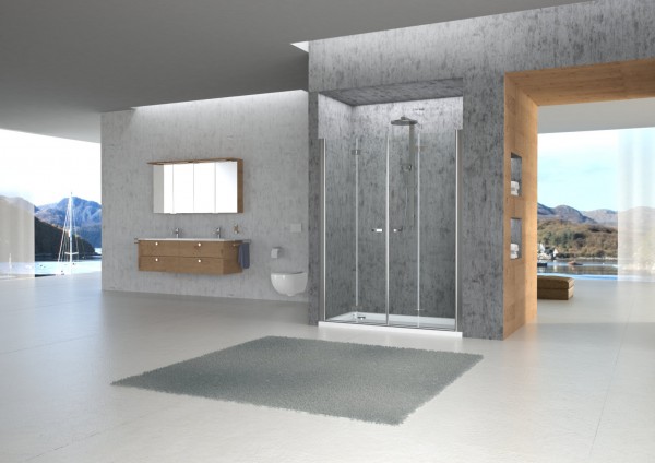 Falt-Pendelt.f.Ni 1400x2000 4 tlg.derby sil.hochglanz ESG transparent G2 VIGOUR