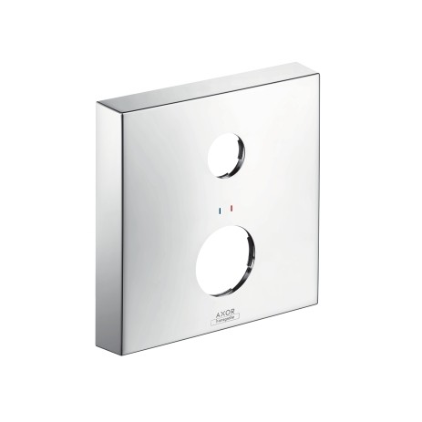 Hansgrohe Verlängerungsrosette Axor eckig rot/blau 2-Loch chrom 14968000