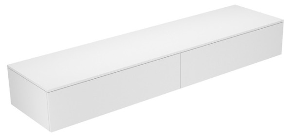 Keuco Sideboard Edition 400 31771, 2 Auszüge, weiß Hochgl./Glas cashm.klar 31771840000