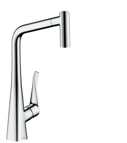 Hansgrohe Spültischmischer 320 Metris M71 Ausziehbrause 2jet edelstahl-optik 14820800