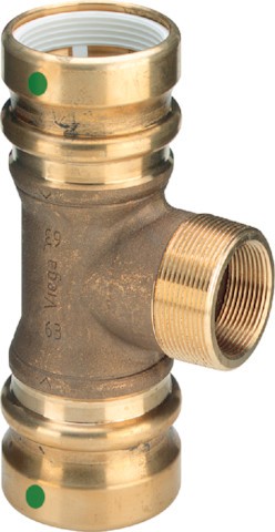 Viega T-Stück mit SC Geopress 9617.1TW in 63mm x R2 x Rp1 1/2 Rotguss 767235