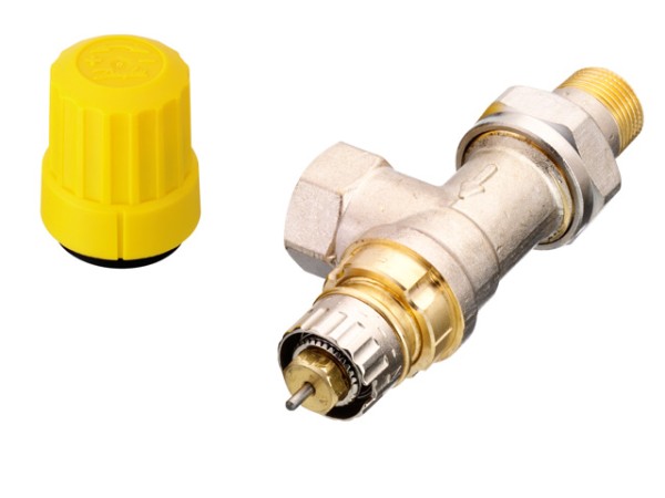 Danfoss Ventilgehäuse RA-UR 10 R 3/8, UK (Axial), matt vernickelt 013G3297