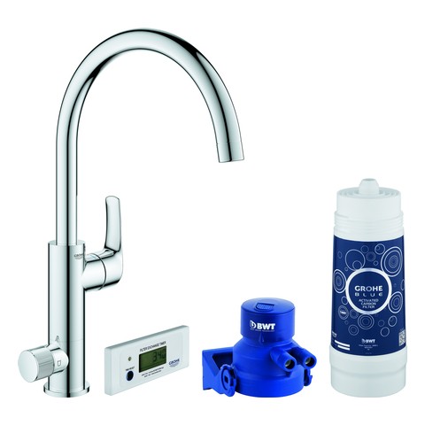 GROHE Starter Kit GROHE Blue Pure Eurosmart 30383 C-Auslauf chrom 30383000