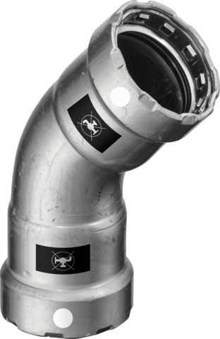 Viega Bogen 45 Grad mit SC Megapress S 4326 in 1/2 Zoll Stahl Zn-Ni besch. 769895