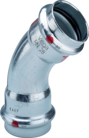 Viega Bogen 45 Grad mit SC Prestabo 1126 in 18mm Stahl verzinkt 558277