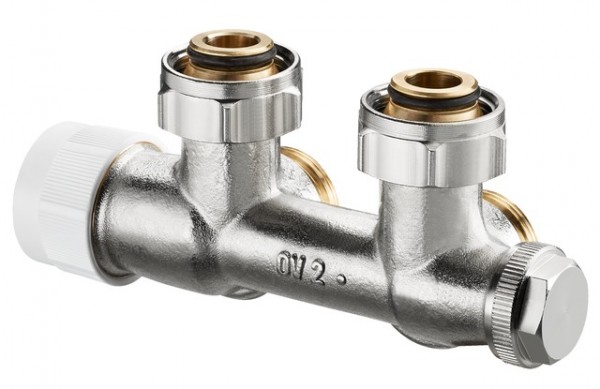 OVENTROP-Anschlussarmatur "Multiblock T" 3/4"ÜM x 3/4"AG, 2-Rohr, Messing, Eck 1184014