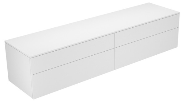 Keuco Sideboard Edition 400 31773, 4 Auszüge, weiß Hochgl./Glas cashm.klar 31773840000