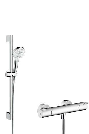 Hansgrohe Brausenkombi Crometta Vario/ Ecostat 1001 CL/Unica 650mm weiss/chrom 27812400