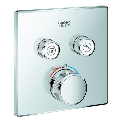 GROHE Thermostat Grohtherm SmartControl 29124 eckig FMS 2 Absperrventile chrom 29124000