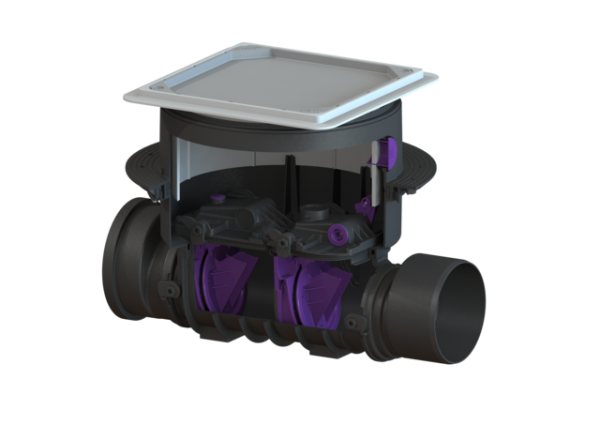 KESSEL Rückstaudoppelvers. Staufix SWA DN200, für Bodenplatte, befliesbar 73200.10X