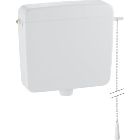 Geberit Aufputzspülkasten AP127 Spül-Stopp-Sp tiefh. WA li/re, mit Kettenzug 127.052.11.1