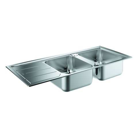 GROHE Edelstahlspüle K500 31588 mit 2 Becken/Abtropffläche 1160x500mm 31588SD0