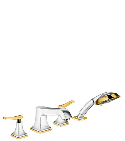 Hansgrohe 4-Loch Wannenarmatur Metropol Classic FS chr./gold Wannenrandmont.m.Hebelgr. 31441090