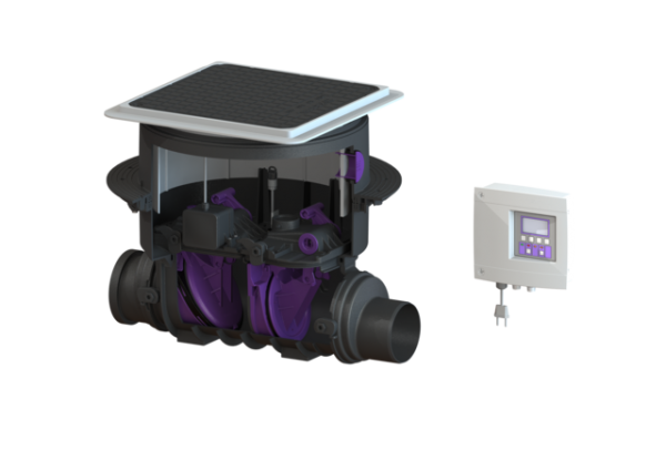 KESSEL Fäkalien Rückstauautomat Staufix FKA Komfort DN 125, Bodenplatte, schwarz 84125S