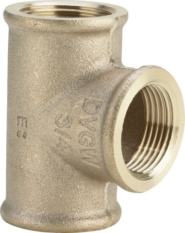 Viega T-Stück 3130 in Rp3/4 x Rp3/4 x Rp1/2 Rotguss 362508