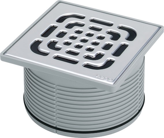 Viega Aufsatz 4922.5 Rost verschraubt in 150x150mm Kunststoff grau 555504