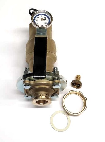WINDHAGER Thermometer-Kugelhahn mit Redu Thermometer-Kugelhahn mit Reduzierflansc 012236