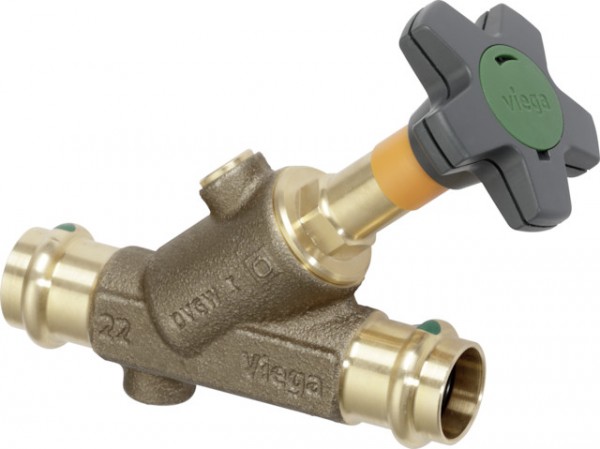 Viega Schrägsitzventil mit SC Easytop 2237.5 in 42mm Rotguss 756918