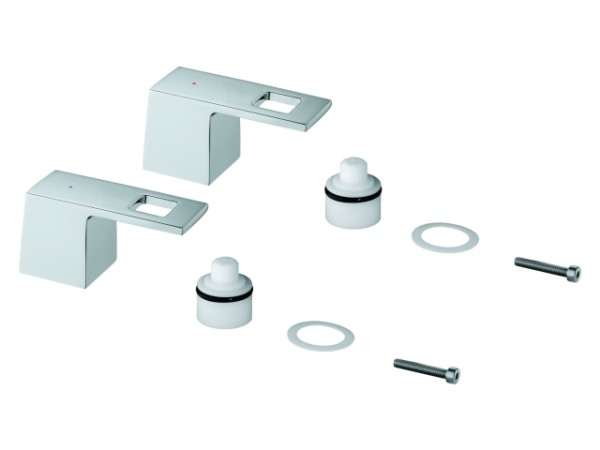 GROHE Griffpaar 48321 für Eurocube 3-L-WT-Batterie Mark. blau/rot chrom 48321000