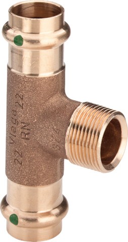 Viega T-Stück mit SC Sanpress 2217.1 in 35mm x R3/4 x 35mm Rotguss 194147